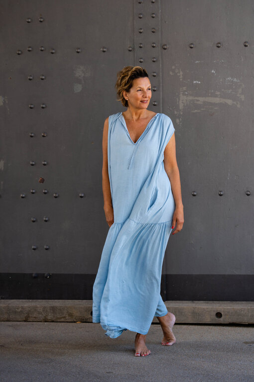 Sommer Denim Kleid “LIYA” pale blue (GW88)