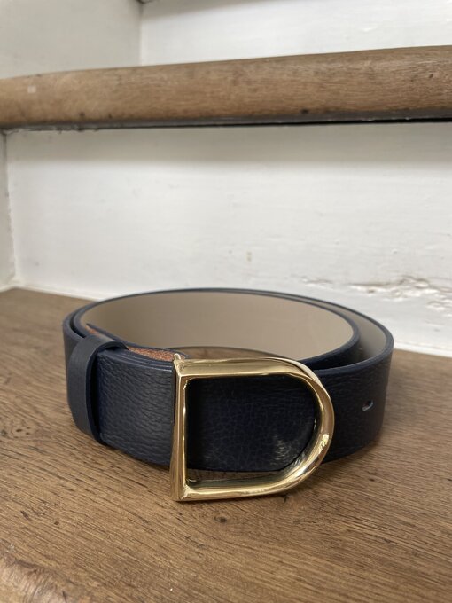 Ledergürtel ohne Schließe atlantic blue (UJ01) / Gürtelschließen CIRCUS GOLD (UJ02)