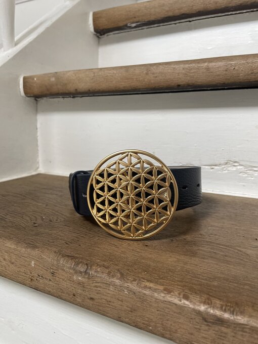 Gürtelschließen Lebensblume gold (UJ02)