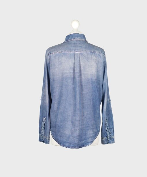 Sommer Denim Bluse “REGNA” middle blue (GW21)