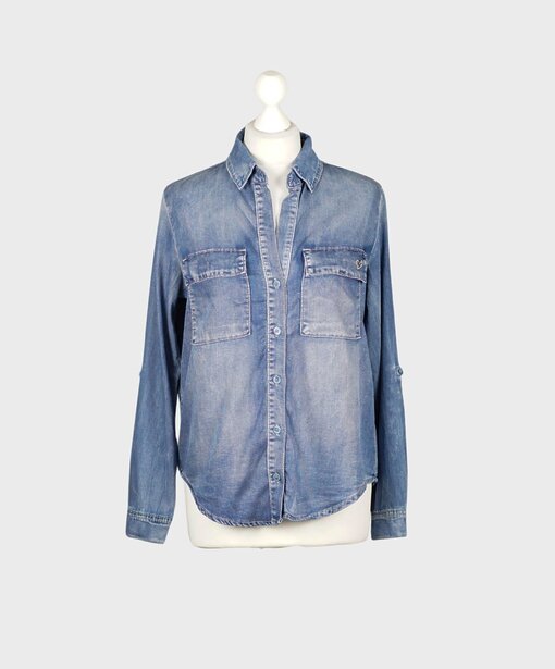 Sommer Denim Bluse “REGNA” middle blue (GW21)