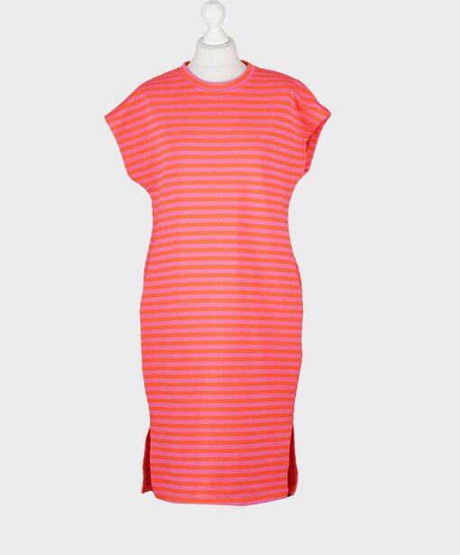 Streifenkleid “RAISA” neon orange/lila (GW87)
