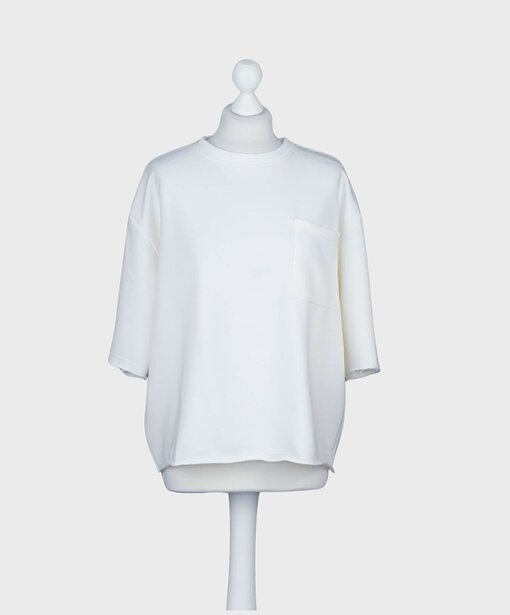 Kurzarm Sweater “AMINA” wollweiß (GW54)