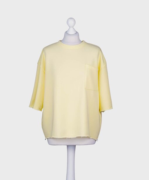 Kurzarm Sweater “AMINA” pastell gelb (GW54)