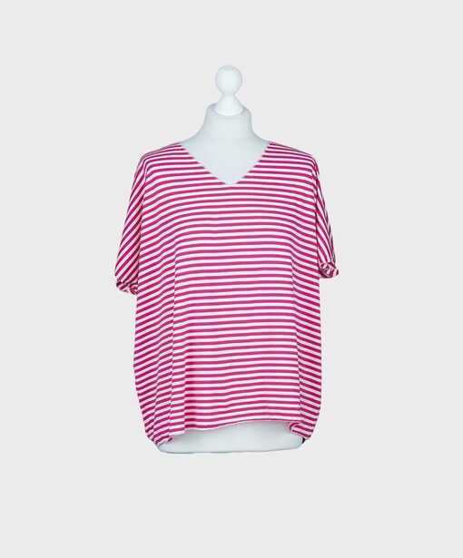 Lockeres Streifen Shirt “ISIS” pink/weiß (BA18)