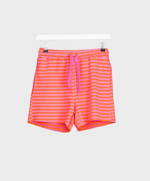 Sportliche Streifen Shorts “HANNI” neon orange/lila (GW202)