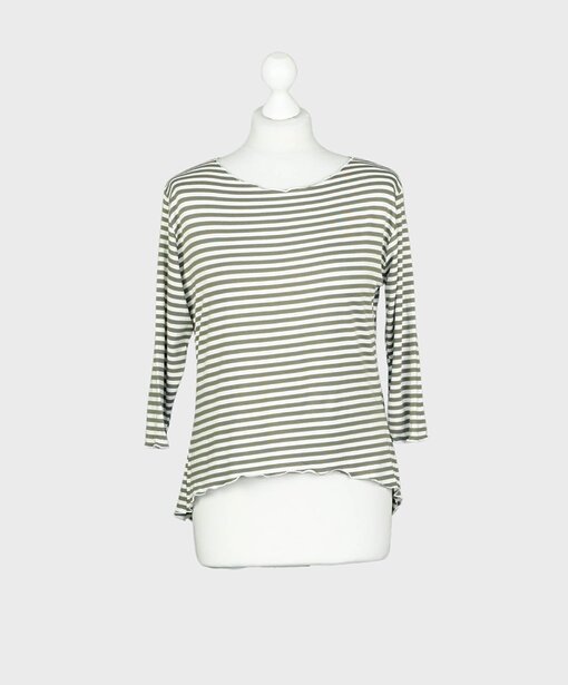 Streifenshirt “JANICE” khaki/weiß (BA12)