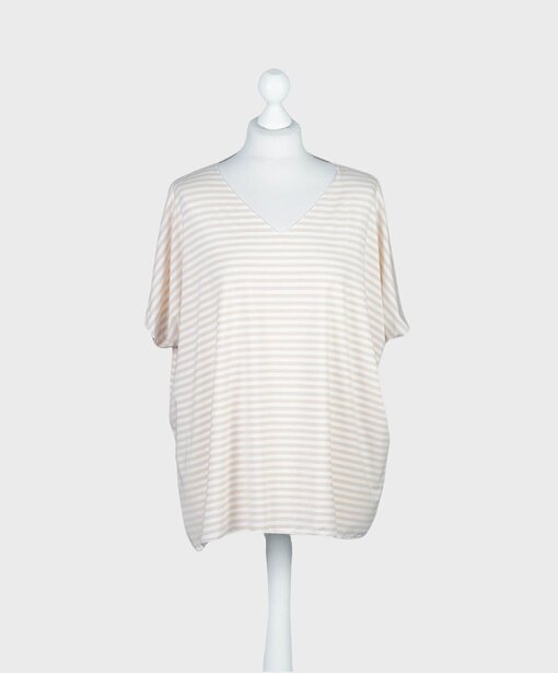 Lockeres Streifenshirt “ISIS” beige/weiß (BA18)