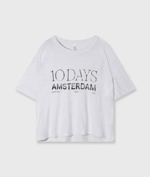 Logo Shirt “NAILA” white grey melee (10D60)