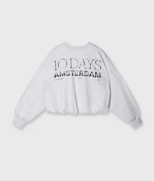 Oversized Sweater “LIARA” white grey melee (10D53)
