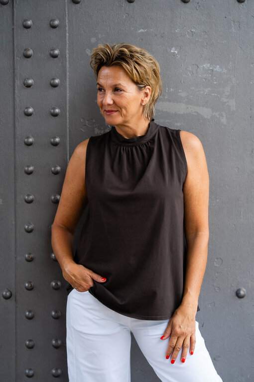 Leichte Bluse “PHILIPPA” schokobraun (BA17)