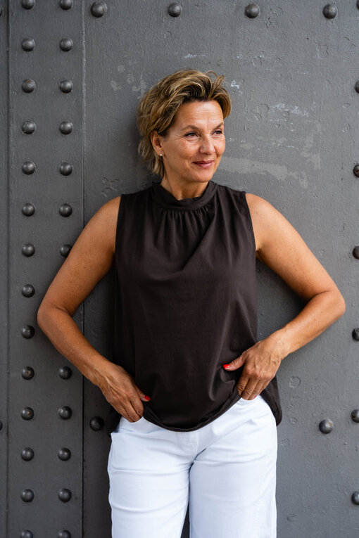 Leichte Bluse “PHILIPPA” schokobraun (BA17)