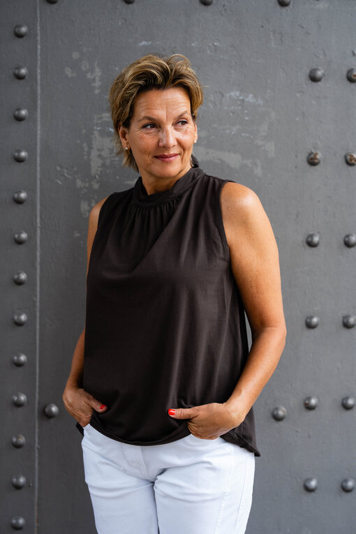 Leichte Bluse “PHILIPPA” schokobraun (BA17)