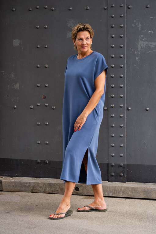 Softes Maxikleid “JULIE” taubenblau (GW27)