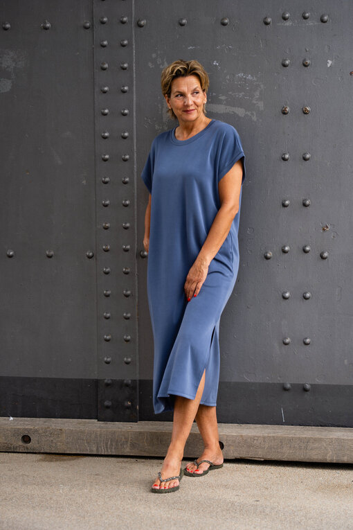 Softes Maxikleid “JULIE” taubenblau (GW27)