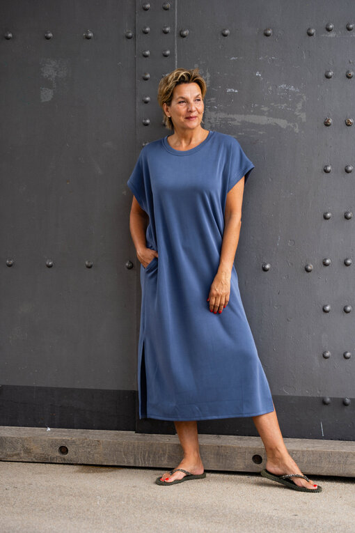Softes Maxikleid “JULIE” taubenblau (GW27)