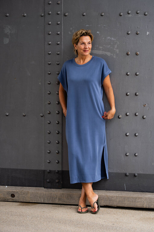 Softes Maxikleid “JULIE” taubenblau (GW27)