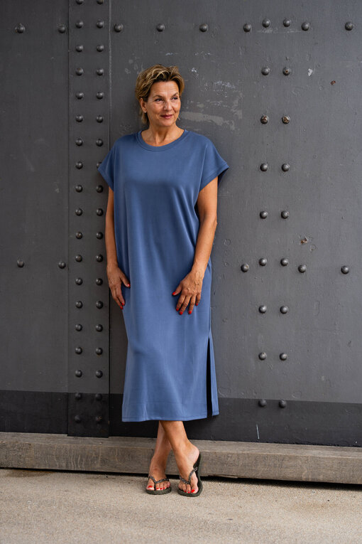 Softes Maxikleid “JULIE” taubenblau (GW27)