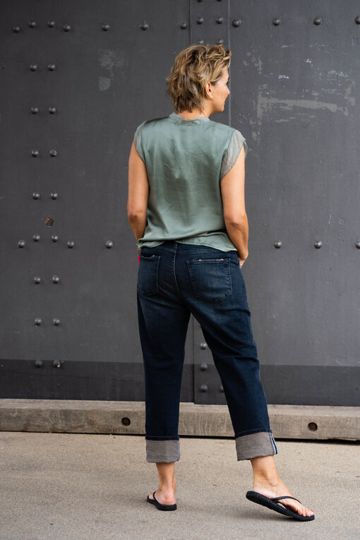 Edles Shirt mit Seide “CLAIRE” khaki (BA41)/ Jeans “SENDY” lazy blue (ER77)