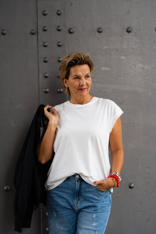 Ärmelloses Shirt “MARITA” wollweiß (BA50)