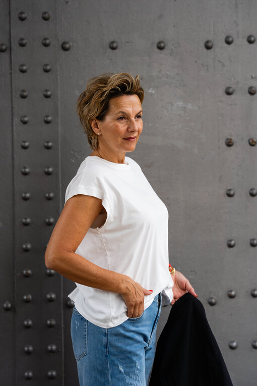 Ärmelloses Shirt “MARITA” wollweiß (BA50)