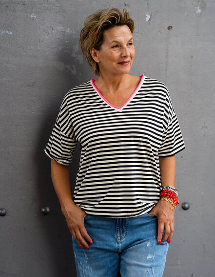 FRAUENSACHE - Lockeres Streifenshirt "AZALEA" (BA52)