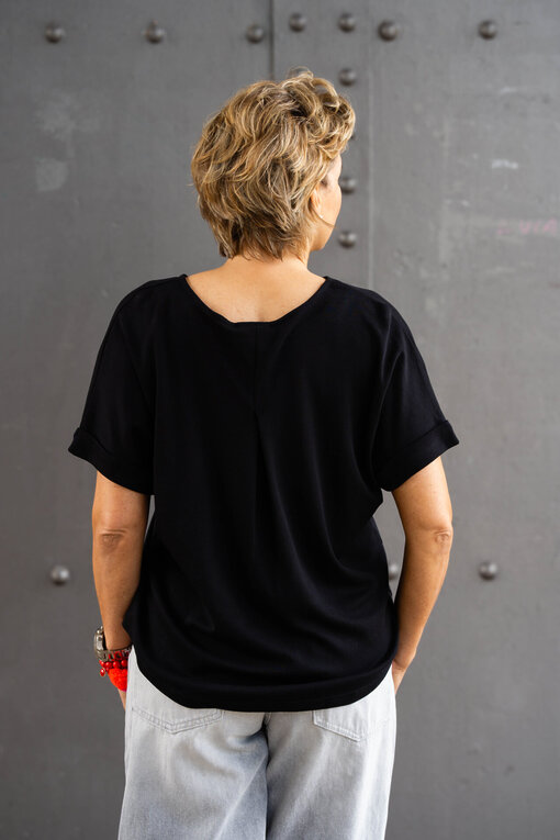 Lockeres Kurzarmshirt “LYRA” schwarz (BA20)