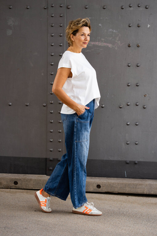 Ärmelloses Shirt “MARITA” wollweiß (BA50) /Coole Jeans “AURI” middle blue (H43)