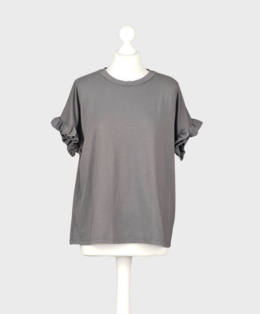 Volant-Ärmel Shirt “DALIAH” anthrazit (BA22)