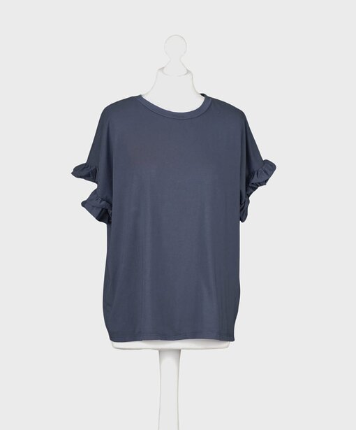 Volant-Ärmel Shirt “DALIAH” dunkelblau (BA22)