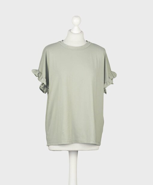 Volant-Ärmel Shirt “DALIAH” lindgrün (BA22)