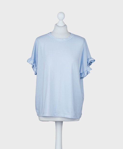 Volant-Ärmel Shirt “DALIAH” hellblau (BA22)