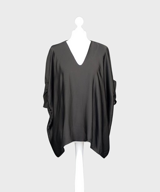 Blusenshirt mit Seide “CORNELIA” schwarz (GW64)