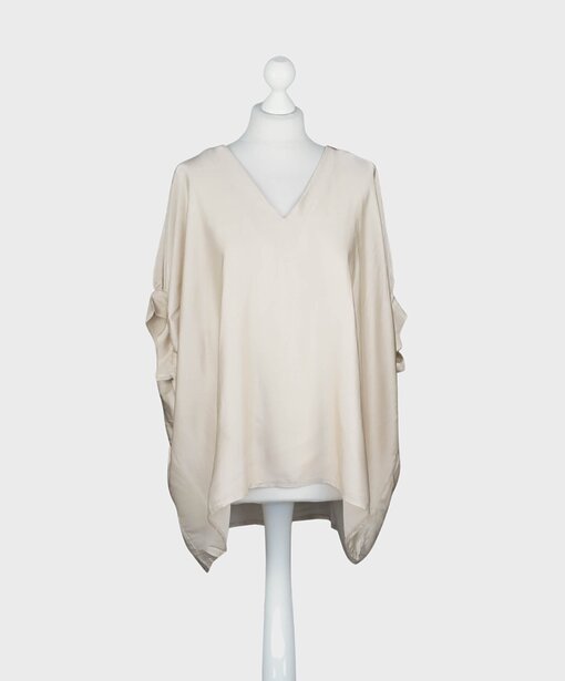 Blusenshirt mit Seide “CORNELIA” beige (GW64)