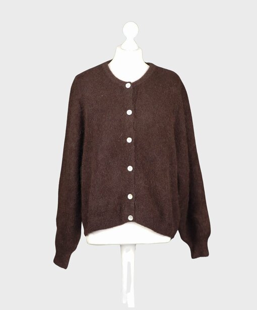 Alpaka Strickcardigan “JANE” schokobraun (GW15)
