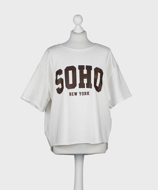 Cooler Kurzarm Sweater “SOHO” wollweiß (GW63)