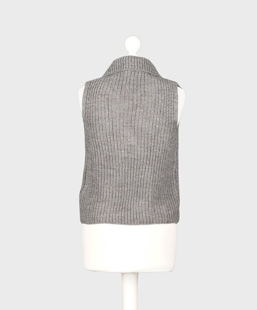 Kurze Strickweste “SUSA” dark grey melange (HL06)