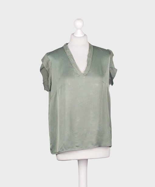 Edles Shirt mit Seide “CLAIRE” khaki (BA41)