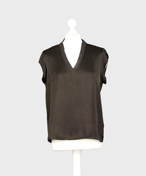 Edles Shirt mit Seide “CLAIRE” schwarz (BA41)
