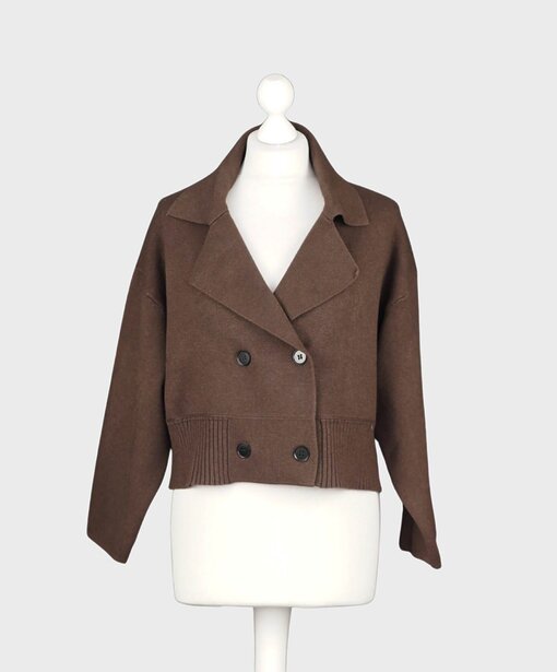 Kurze Strickblazer “KATHRIN” schokobraun (GW17)
