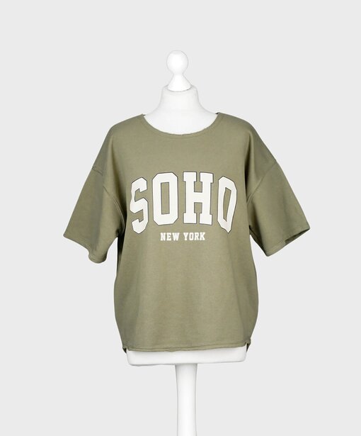 Cooler Kurzarm Sweater “SOHO” khaki (GW63)
