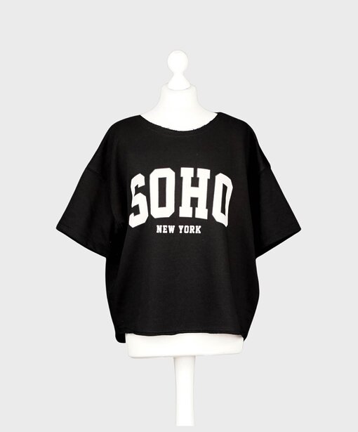 Cooler Kurzarm Sweater “SOHO” schwarz (GW63)