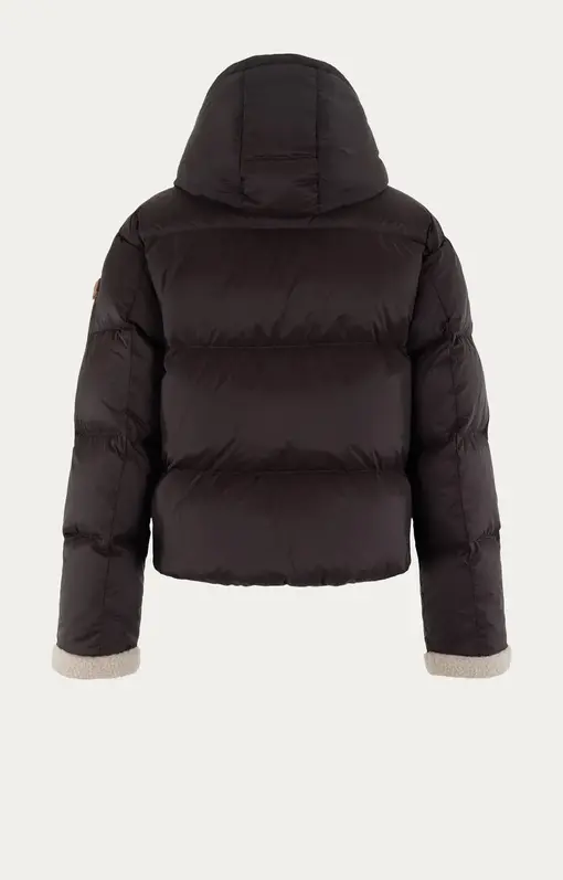 Warme Daunenjacke “LIDIA” dark cocolate/solid (MSC13)