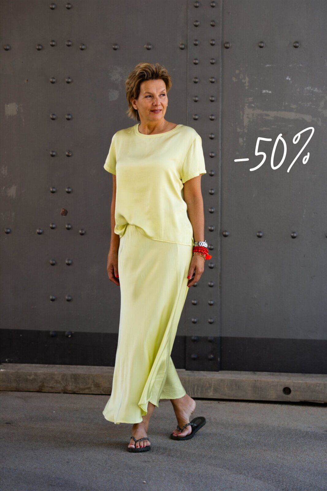 Edler Rock mit Seide “ASYA” lemongreen (R01)