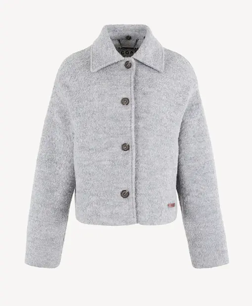 Stylische Jacke mit Wolle “FUNNY” light grey solid (MSC05)