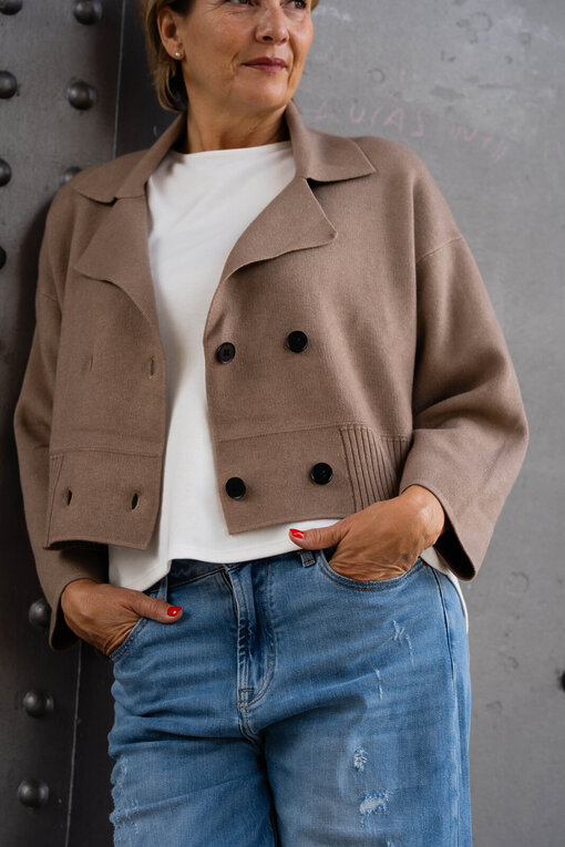 Kurzer Strickblazer “KATHRIN” camel (GW17)