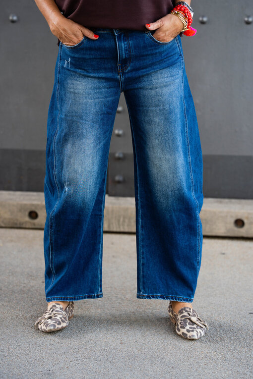 Kurzarm Sweater “SOHO” schokobraun (GW63) / Coole O-Shape Jeans “DAKOTA” jeansblau (H21)