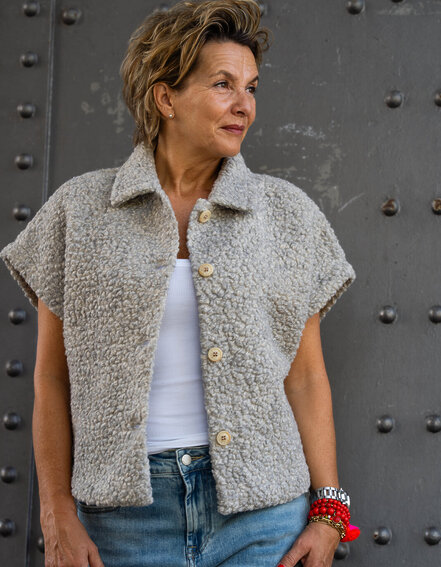 MSϽW - Ärmellose Jacke mit Wolle "PELLE" (MSC04)