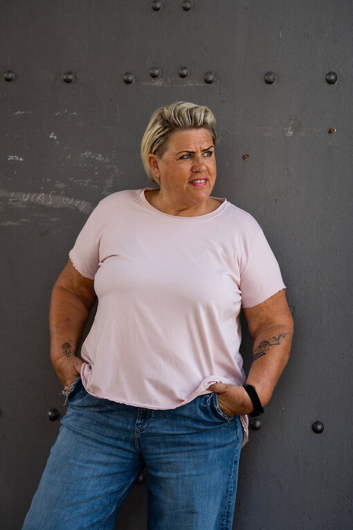 Basic – Kurzarmshirt “GERALDINE” mauve (BA46)