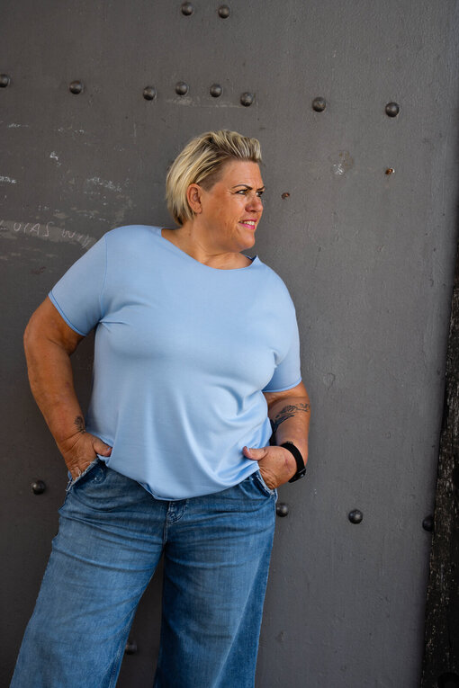 Kurzarmshirt “INDIRA XXL” hellblau (BA71)